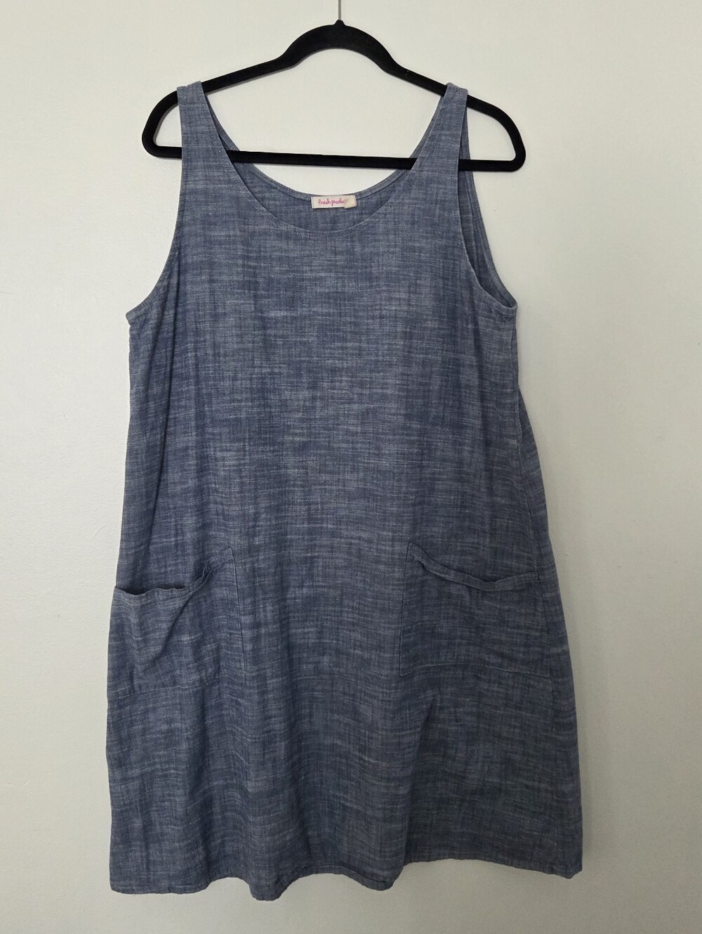 fresh produce Chambray Pocket Midi Dress - Blue